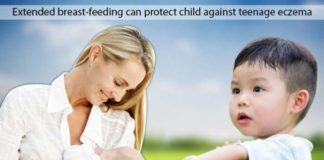 extended breast feeding can protect child against teenage eczema