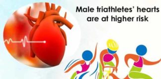 male triathletes hearts are at higher risk