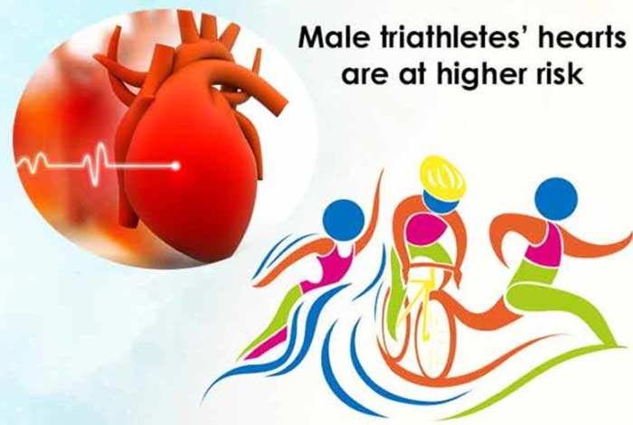 male triathletes hearts are at higher risk
