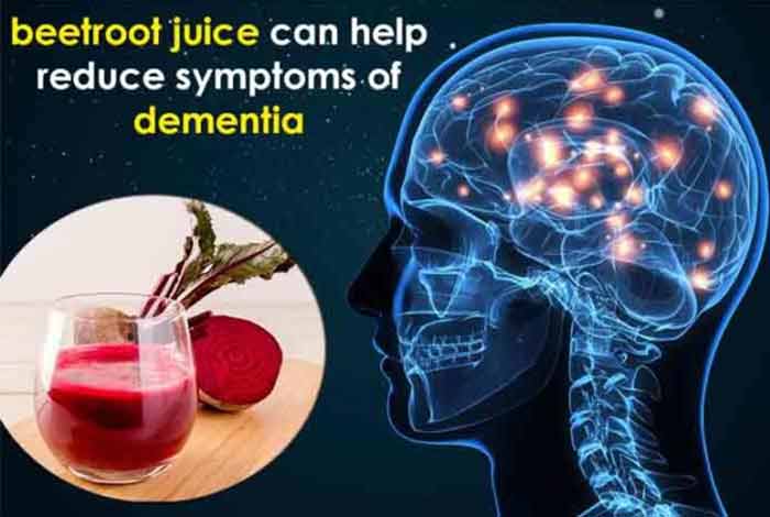 nitrate rich diet and beetroot juice can help reduce symptoms of dementia