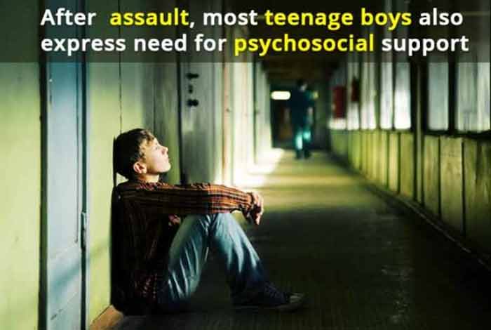 after assault most teenage boys also express need for psychosocial support