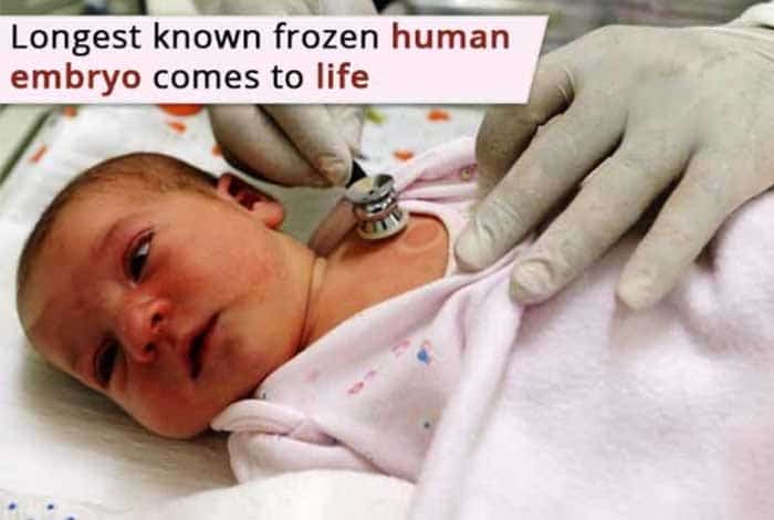 longest known frozen human embryo comes to life