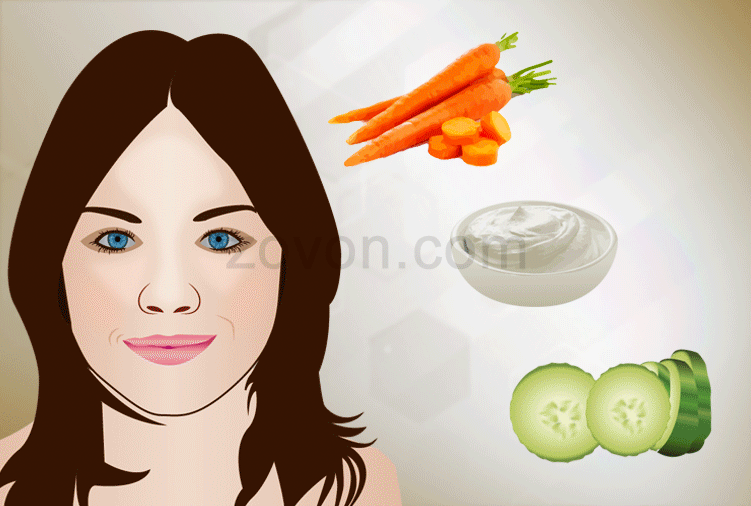 Cucumber and Carrot Face Pack
