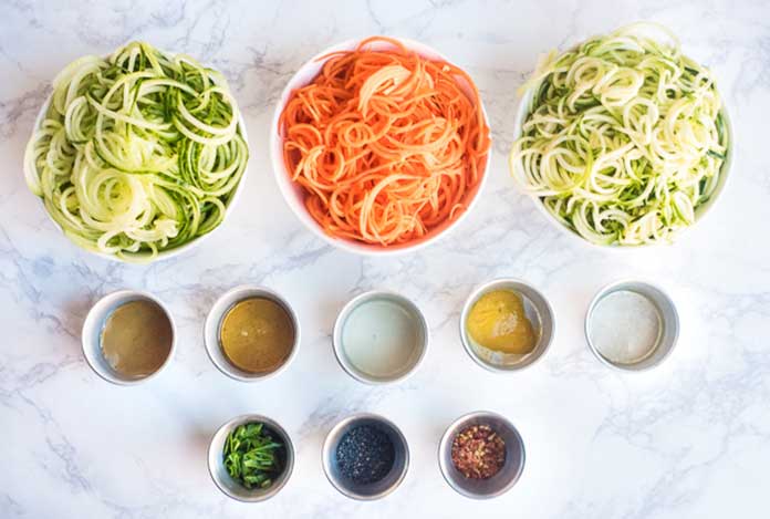 How to Prepare Zucchini Cucumber and Carrot Zoodles